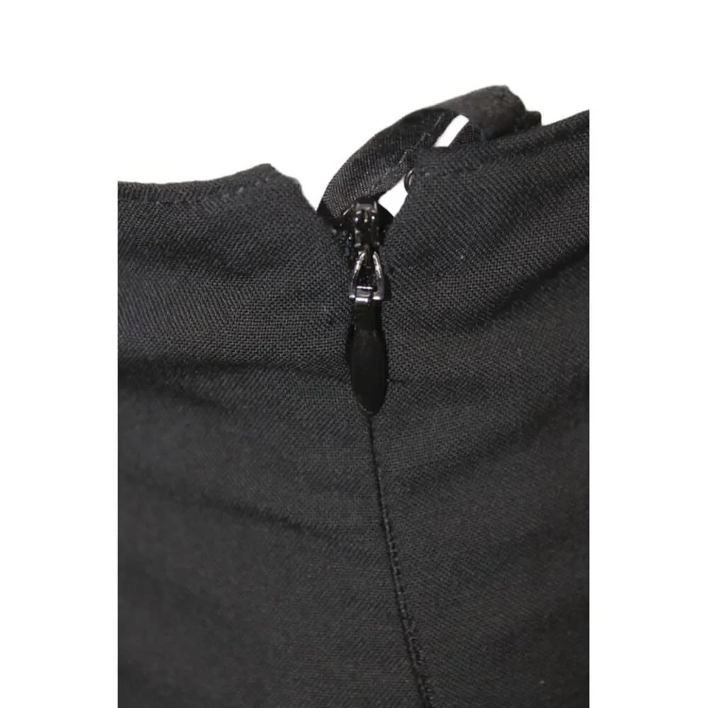 Chanel Womens Dress Pants Black Escorial Wool Zip Size 44